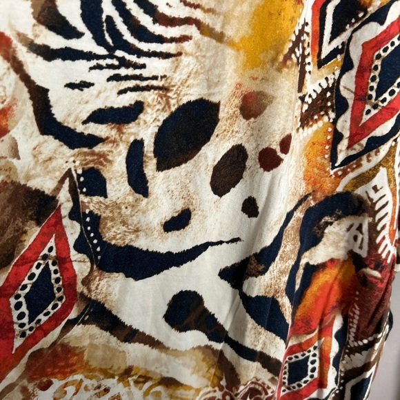 ALFRED DUNNER Women’s XL Animal Print Gold Sequin V Neck T Shirt Stretch L/S - Picture 5 of 15